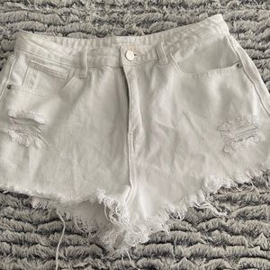 White denolm jean shorts